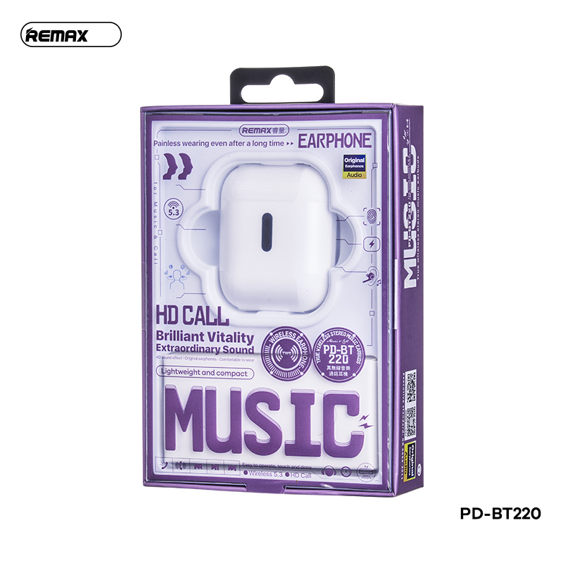 Tai nghe Bluetooth Remax PD-BT220 True Wireless kiểu airpods 2 siêu đẹp [BH 1 Năm]