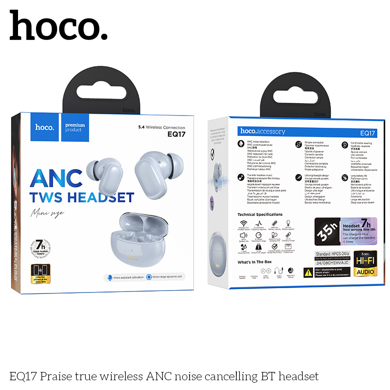 Tai nghe bluetooth khử tiếng ồn HOCO EQ17 True Wireless ANC V5.4 chính hãng [BH 1 năm]