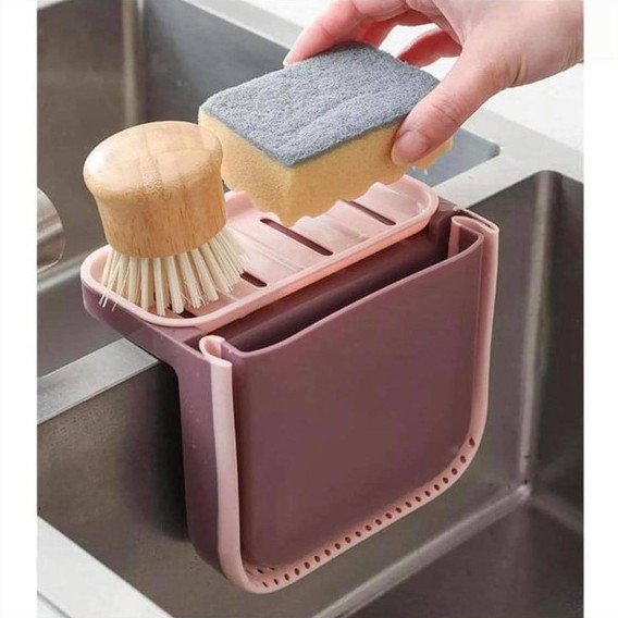 Thùng lọc rác gắn bồn rửa bát gấp gọn kèm khay để giẻ lau 2in1 - Rổ lọc rác gắn bồn rửa chén bỏ thức ăn thừa đa năng có lỗ thoát nước / pktn sale