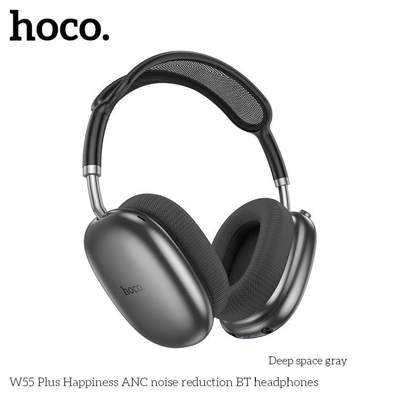 Tai nghe bluetooth HOCO W55 Plus Happiness ANC chống ồn, pin trâu 90h (headphone chụp tai) chính hãng [BH 1 năm]