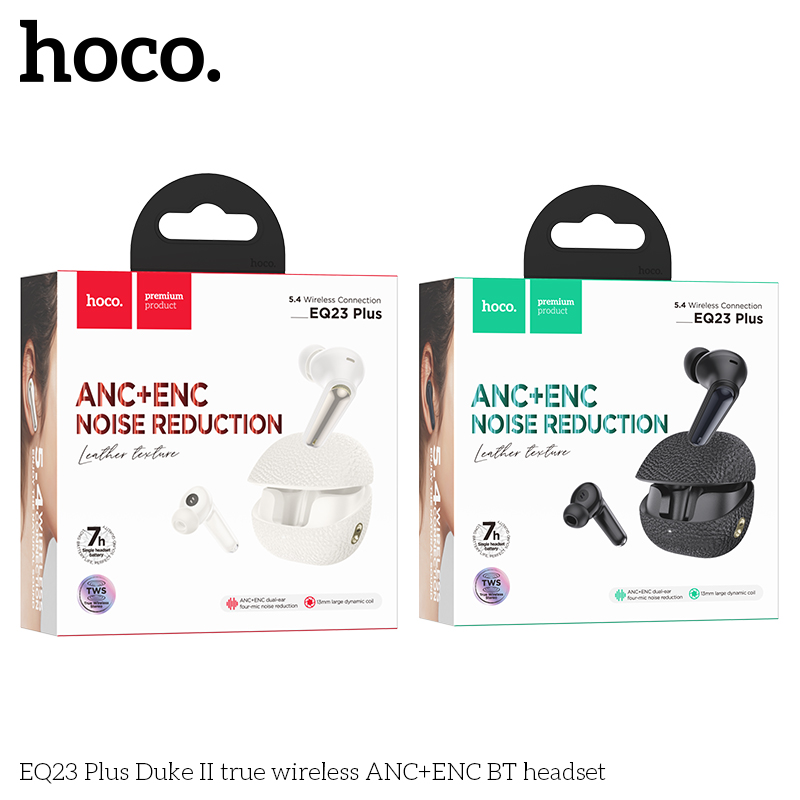Tai nghe bluetooth giảm tiếng ồn HOCO EQ23 PLUS True Wireless V5.4 40mAh/400mAh ANC+ENC kiểu dáng airpods chính hãng [BH 1 NĂM]