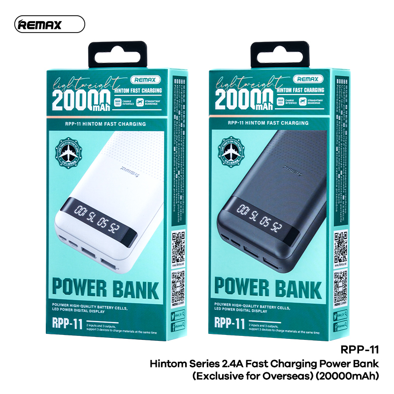 Pin sạc dự phòng REMAX RPP-11 20.000mAh 2.4A có màn hình led hiển thị chính hãng [BH: 1 NĂM]