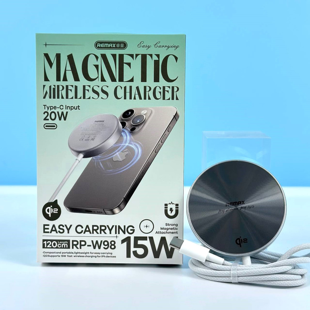 Đế sạc nhanh không dây REMAX RP-W98 Manetic 15W Qi2 chính hãng [BH 1 năm]