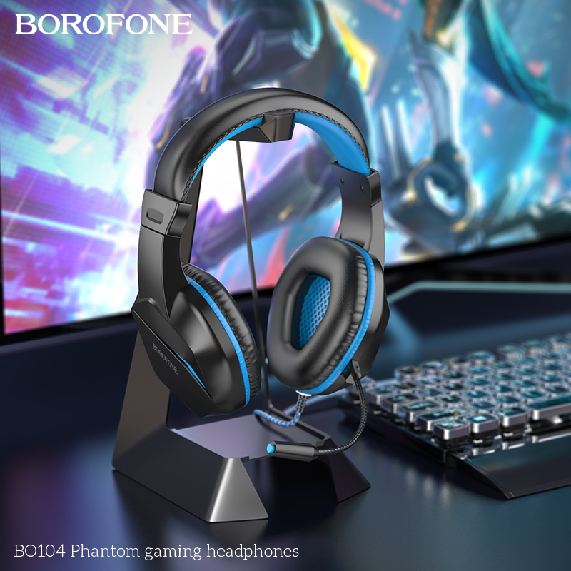Tai nghe có dây 3.5 chụp tai Gaming BOROFONE BO104 jack 3.5 dài 1m2 kèm mic headphone chính hãng [BH: 1 NĂM]