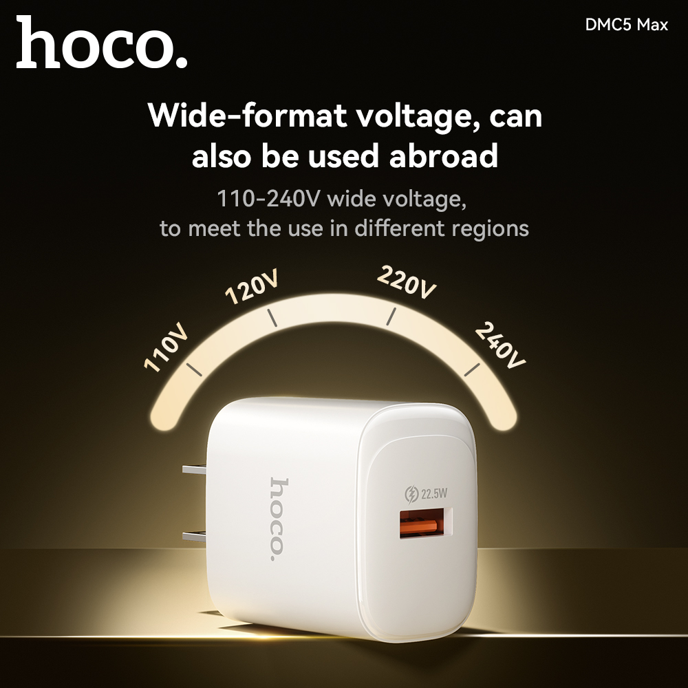 Bộ sạc nhanh 22.5w HOCO DMC5 Max cáp USB ra iPhone Lighting chính hãng [BH 1 năm]