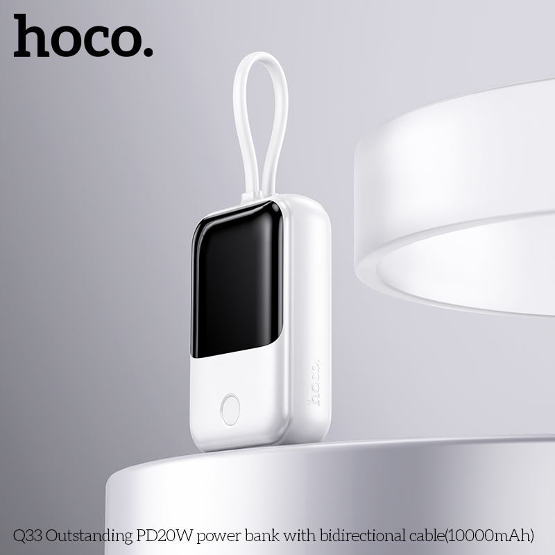 Pin sạc nhanh 20w HOCO Q33 10.000mAh dự phòng PD20W có màn hình LED, kèm cáp hai chiều liền thân chính hãng [BH: 1 NĂM]