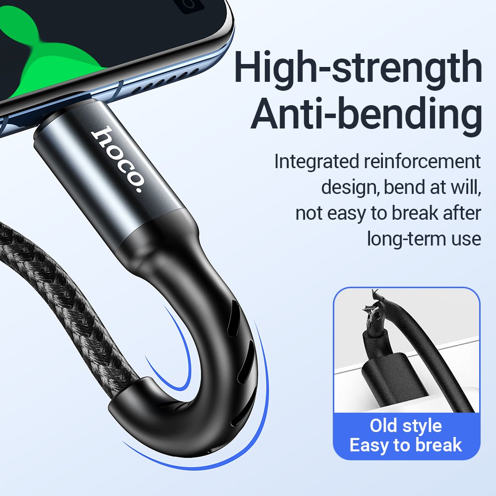 Cáp sạc nhanh 3a Hoco DM-X2 iPhone (usb ra iphone lightning) 1m chính hãng [BH: 1 NĂM]