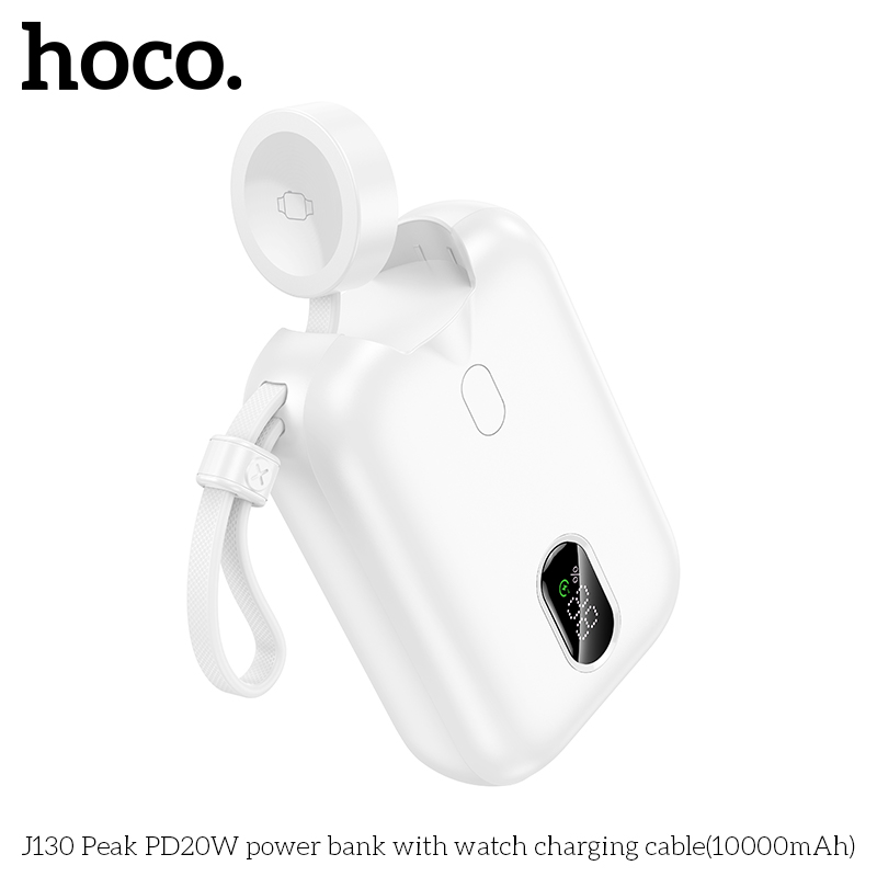 Pin sạc dự phòng Hoco J130 nhỏ gọn dung lượng 10.000mAh kèm cáp Type C, Có đèn LED chính hãng [BH: 1 NĂM]