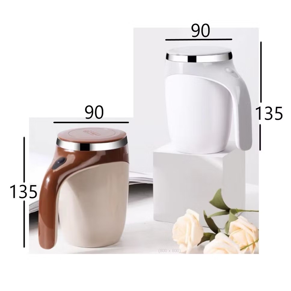 Ly 380ml lõi inox giữ nhiệt, ly pha cà phê tự động khuấy có tay cầm tiện lợi [BH: NONE]