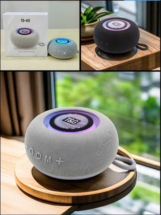 Loa bluetooth T&G TG-411 mẫu loa tròn có quai xách kèm đèn led cực đẹp [BH 6 tháng]