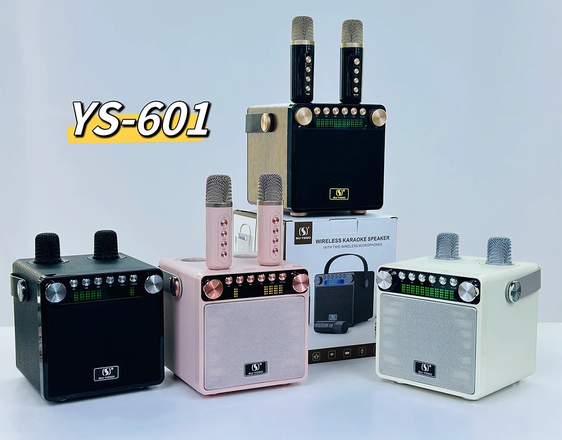 Loa bluetooth karaoke YOSD YS-601 kèm 2 micro không dây siêu đẹp cực hay xách tay chính hãng [BH 6 tháng]