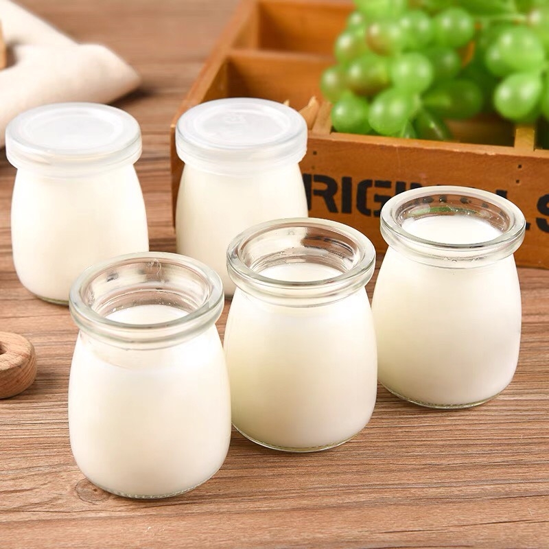 Combo 12 hủ thủy tinh có nắp đậy làm sữa chua tiện lợi