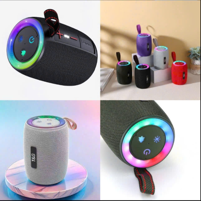 Loa bluetooth T&G TG-434 mẫu loa tròn để bàn có quai xách kèm đèn led cực đẹp [BH 6 tháng]