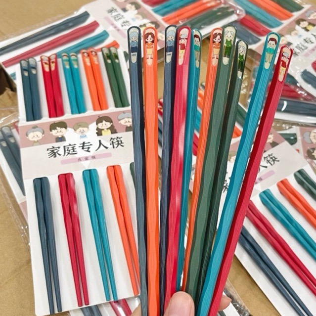 Combo 5 đôi đũa ăn gia đình Japan đa màu [BH: NONE]