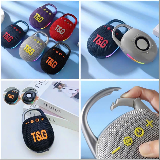 Loa bluetooth T&G TG-447 mẫu loa tròn có quai móc treo kèm đèn led cực đẹp [BH 6 tháng]