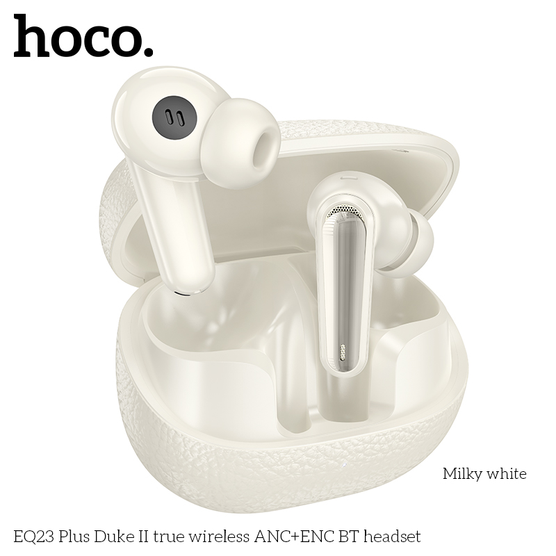 Tai nghe bluetooth giảm tiếng ồn HOCO EQ23 PLUS True Wireless V5.4 40mAh/400mAh ANC+ENC kiểu dáng airpods chính hãng [BH 1 NĂM]