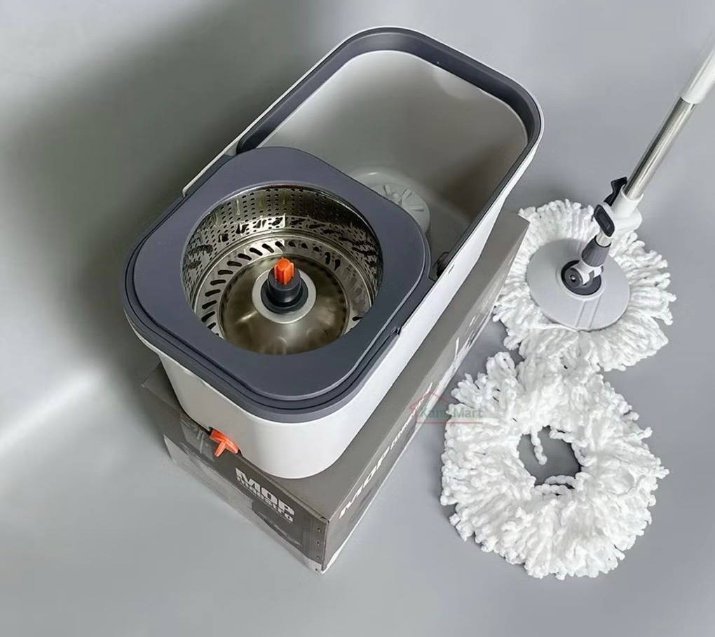 Bộ lau nhà MOP xô nhựa nguyên sinh dày chắc, lồng vắt bằng thép siêu chắc dễ tháo rời xịn sò [BH: NONE]