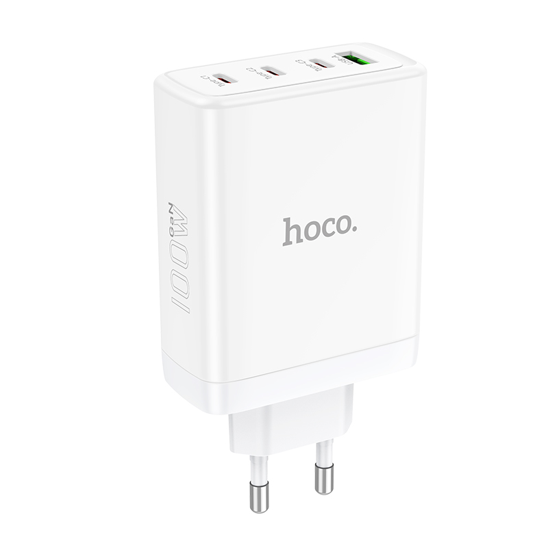 Cóc sạc nhanh 100W Hoco N31 (EU) 4 cổng (1 cổng Usb A + 3 cổng Type C), sạc được Laptop chính hãng [BH: 1 NĂM]