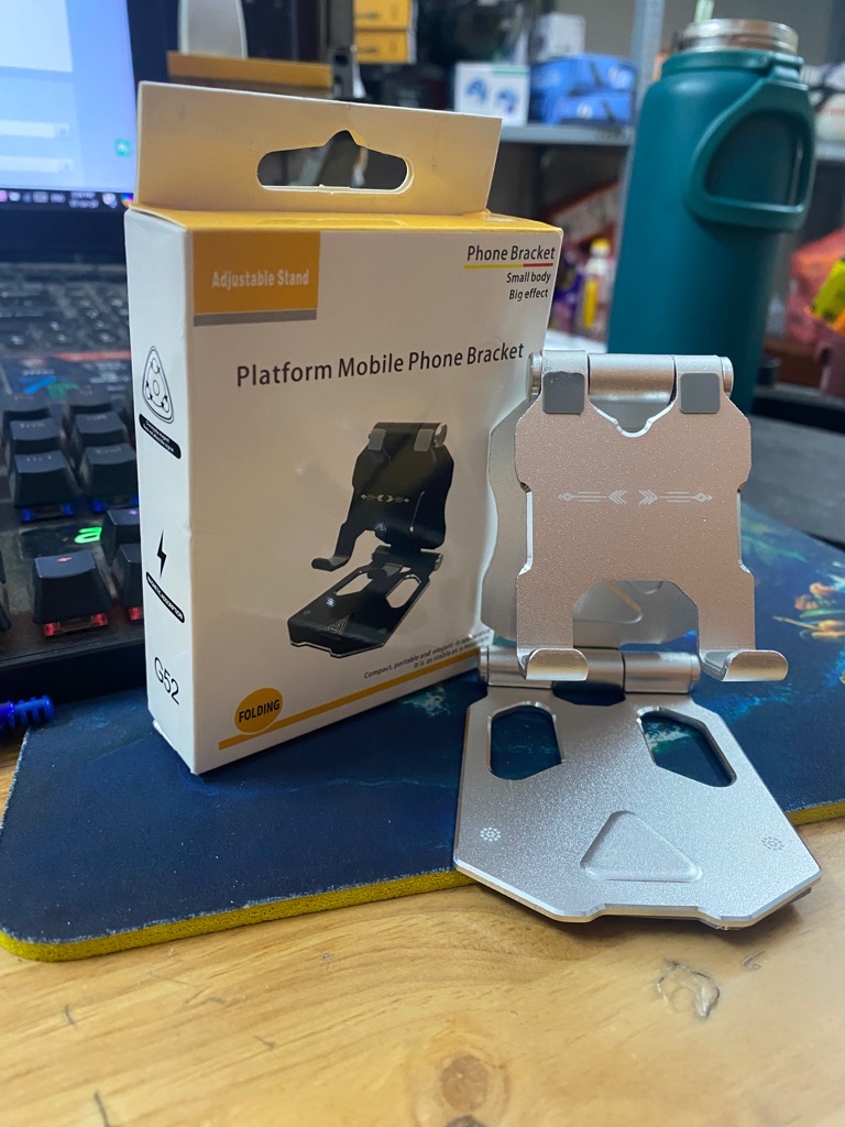 GIÁ ĐỠ ĐIỆN THOẠI, IPAD KIM LOẠI G52 MINI, Logo Tam giác nổi siêu chắc, gấp gọn tiện lợi [BH: NONE]
