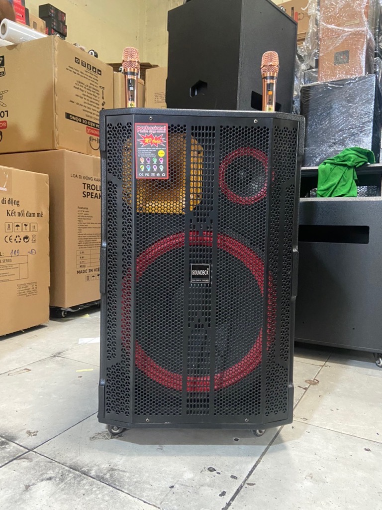 Loa kéo 5 tấc Soundbox GL-1835 300w bluetooth karaoke 2 micro không dây siêu hay [BH 1 năm]