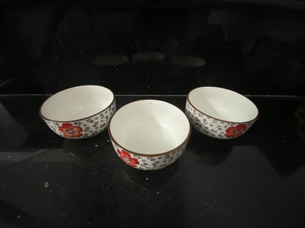 Combo 3 chén/ bát ăn cơm hoạ tiết hình hoa xinh xắn (tray ko box) / pktn sale