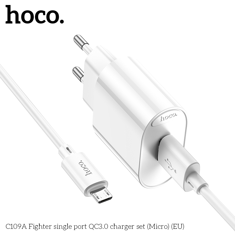 Bộ sạc nhanh 18w HOCO C109A (cáp usb ra micro samsung) QC3.0 chính hãng [BH 1 năm]