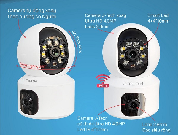 Camera IP Wifi Yoosee 2304 2 mắt (hộp xanh dương) 8.0MPX 1080P siêu nét (hiện 2 màn hình 2 mắt cùng lúc) ban đêm có màu chính hãng [BH 6 tháng]