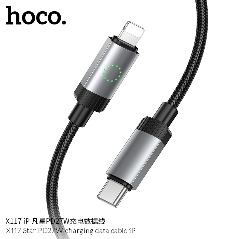 Cáp sạc nhanh 27w HOCO X117 (C-L) type c ra iphone lightning PD chính hãng [BH 1 năm]