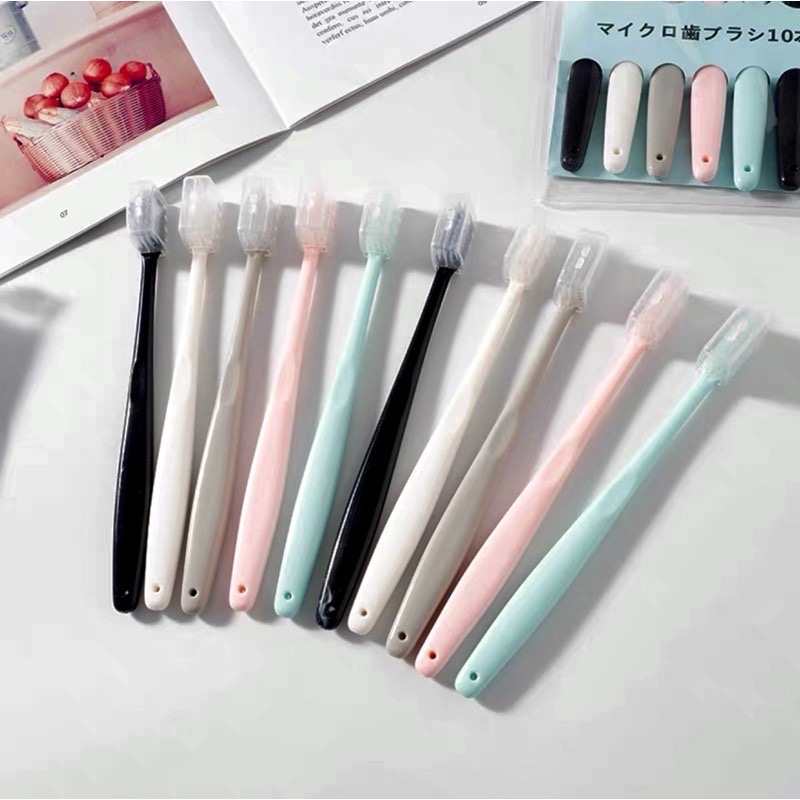 Sét 10 bàn chải túi zip lông mềm có nắp đậy [BH: None] / pktn sale