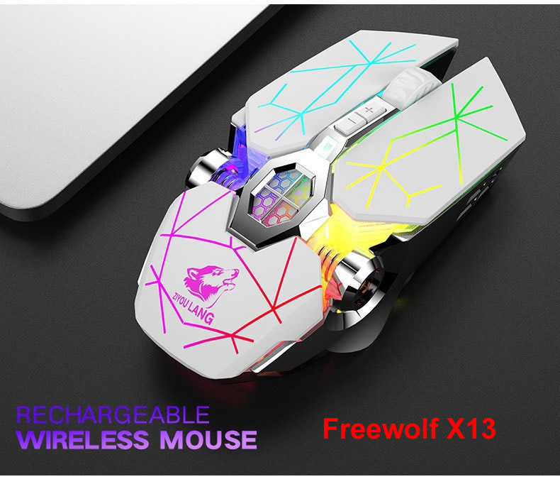 Chuột không dây Gaming Freewolf X13 sử dụng pin sạc có đèn led bluetooth 4.0 [BH: 12 Tháng]