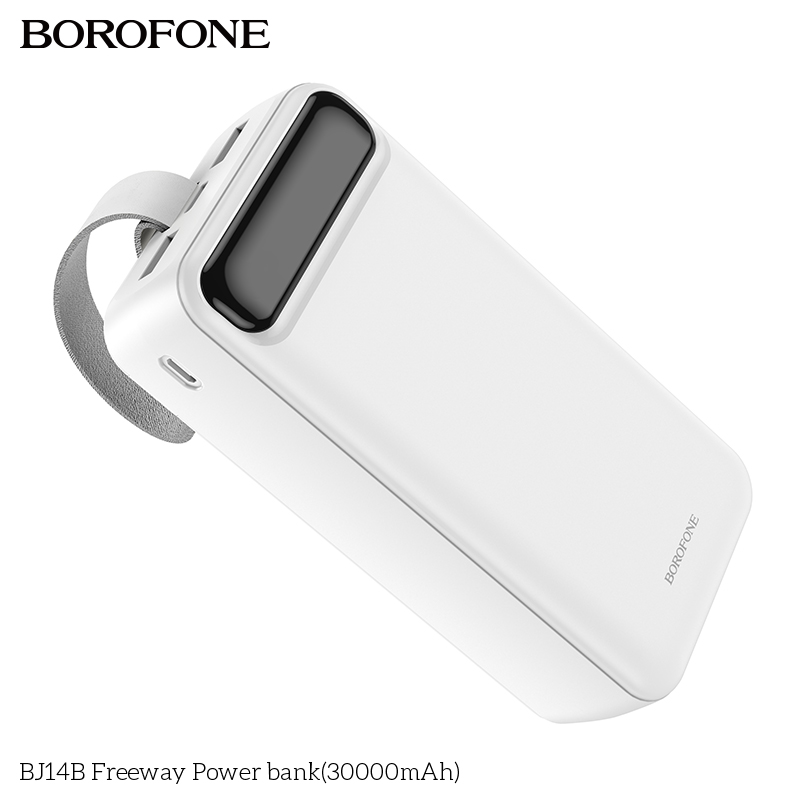 Pin sạc dự phòng Borofone BJ14B 30.000mAh có màn hình LED hiển thị % pin, kiêm đèn pin siêu sáng chính hãng [BH: 1 NĂM]