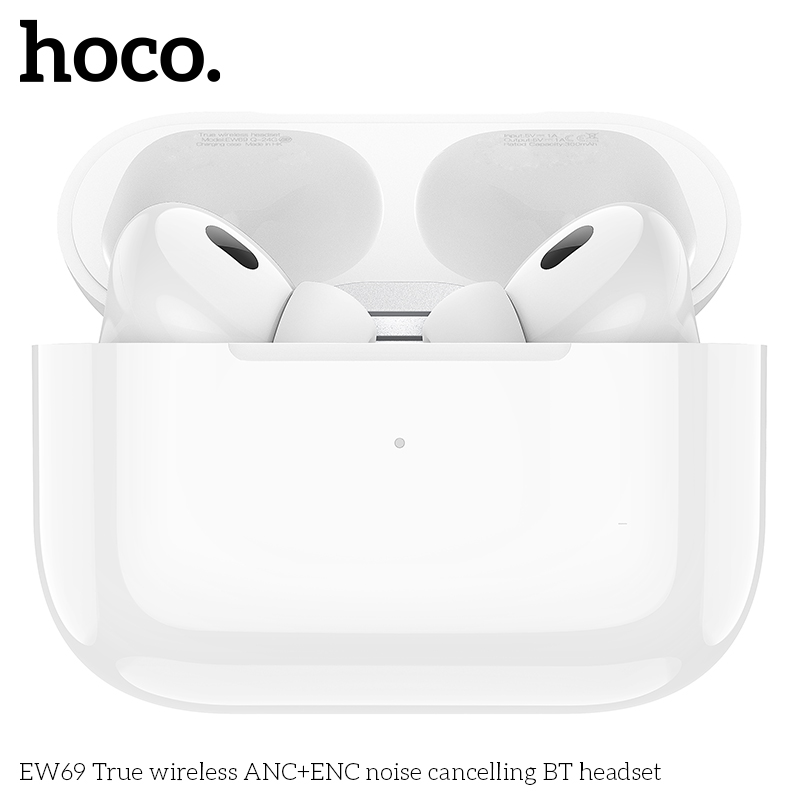 Tai nghe bluetooth HOCO EW69 True Wireless V5.4 30mAh/300mAh giảm tiếng ồn ANC+ENC kiểu dáng AIRPODS chính hãng [BH: 1 NĂM]