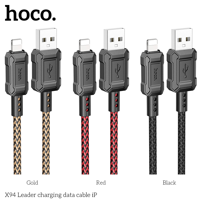 Cáp sạc truyền dữ liệu Hoco X94 cổng USB ra iPhone Lightning 2.4A dài 1M chính hãng [BH 1 NĂM]