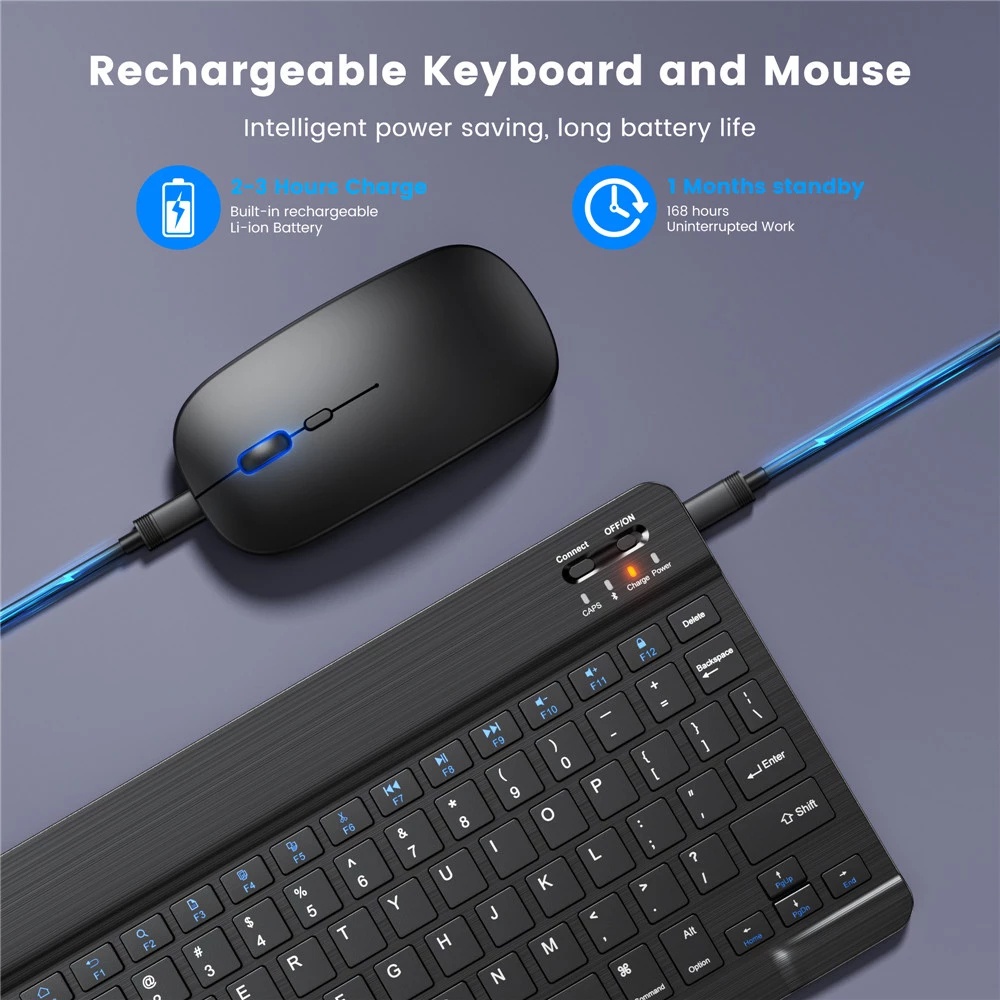 Combo bàn phím chuột bluetooth KIT 10inch di động không dây cho điện thoại, máy tính bảng [BH 6 tháng] / pktn sale