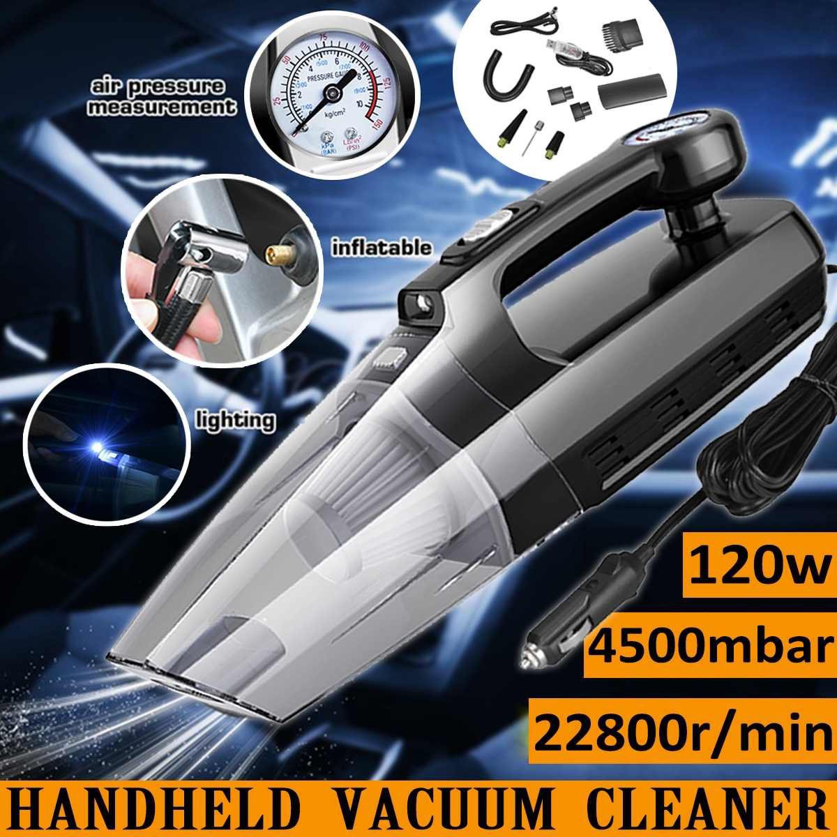 Máy hút bụi 120w (NGUỒN OTO) công suất 6000pa (gấp đôi hàng cũ) mẫu mới kiêm bơm xe đo áp suất lốp cho xe hơi ô tô 4 in 1 Vacuum Cleaner hàng loại 1 [BH 1 tuần] / pktn sale