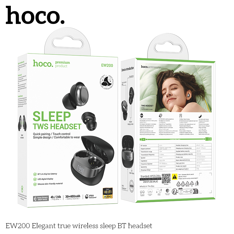 Tai nghe bluetooth HOCO EW200 True wireless kiểu dáng AIRPODS chính hãng [BH 1 năm]