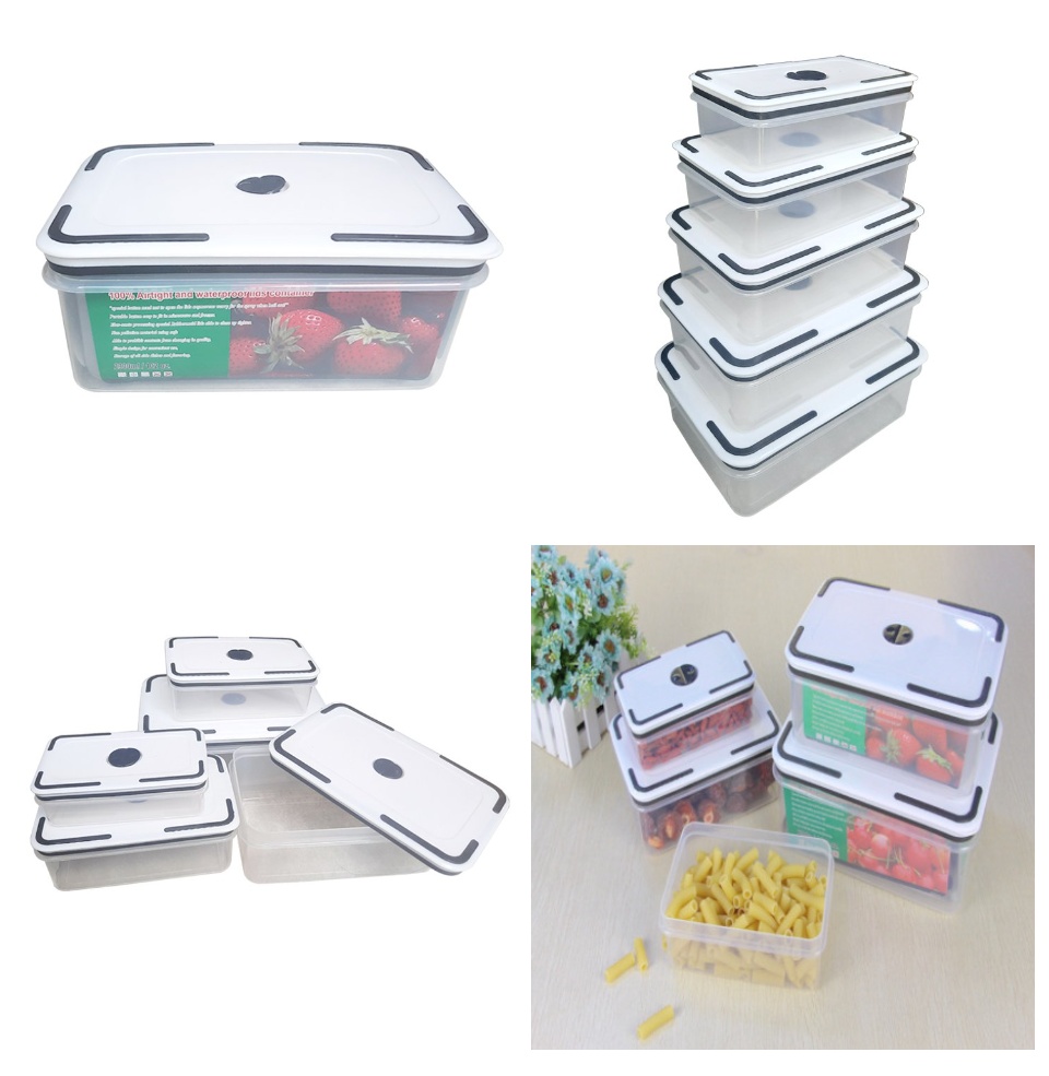Bộ 5 Hộp Nhựa TN5 Đủ Size Đựng Thực Phẩm, có nắp gài bảo quản trong Tủ Lạnh [BH: NONE]