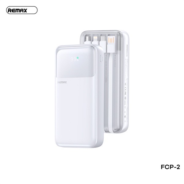 Pin sạc nhanh 22.5w REMAX FCP-2 20.000mAh dự phòng kèm cáp liền pin chính hãng QC3.0 PD [BH 1 năm]