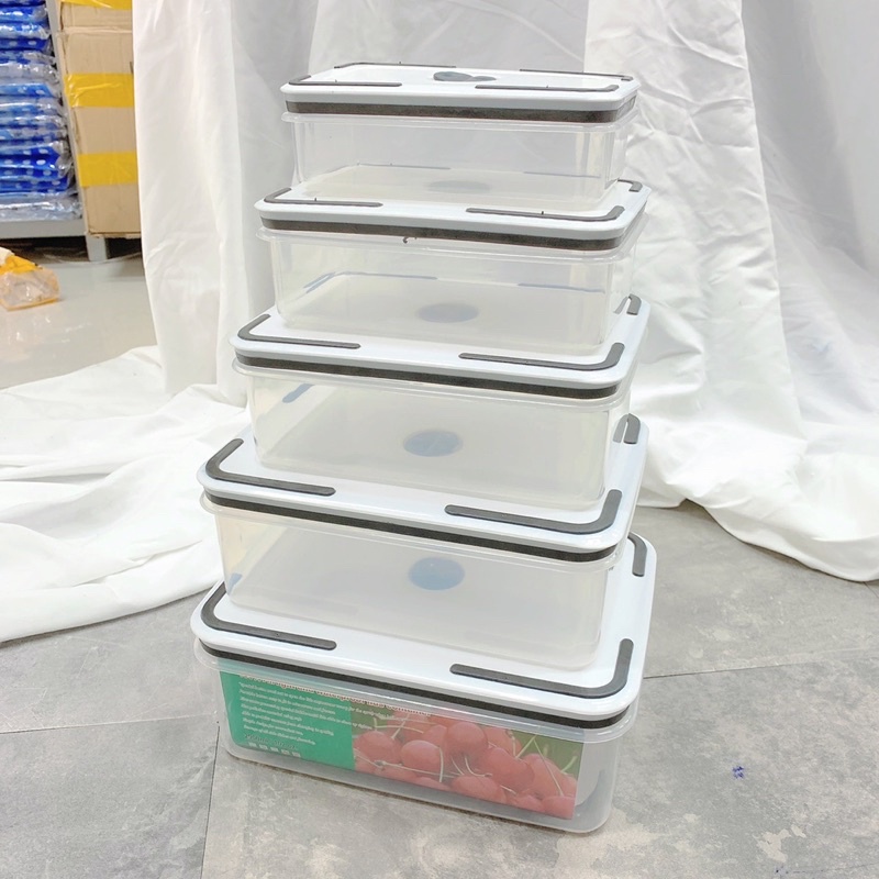 Bộ 5 Hộp Nhựa TN5 Đủ Size Đựng Thực Phẩm, có nắp gài bảo quản trong Tủ Lạnh [BH: NONE]