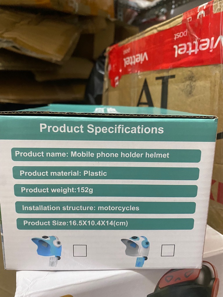 Kẹp, giá đỡ điện thoại HT513 (NÓN XANH+ ĐEO TAI NGHE) gắn chân kính [BH: NONE]