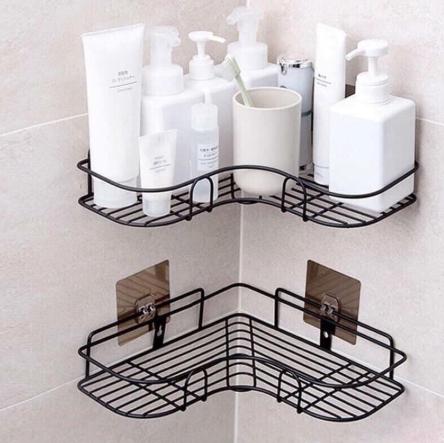 Kệ sắt góc tường phòng tắm, thoát nước chất liệu kim loại siêu chắc [BH: NONE]