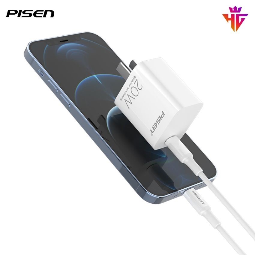 Cóc sạc nhanh 20w PISEN C140 chân gập (1 cổng type-c) chính hãng [BH 1 năm]