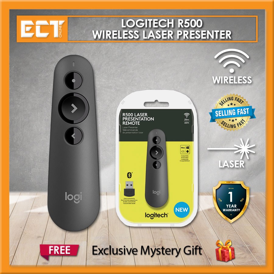 Bút trình chiếu LOGITECH R500 Laser không dây [BH 1 tháng] / pktn sale