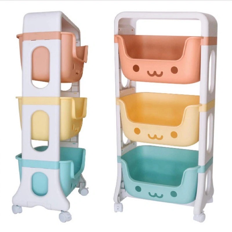 Kệ nhựa 3 tầng có bánh xe HKR- Bear để đồ chơi, đồ dùng tiện lợi [BH: None]