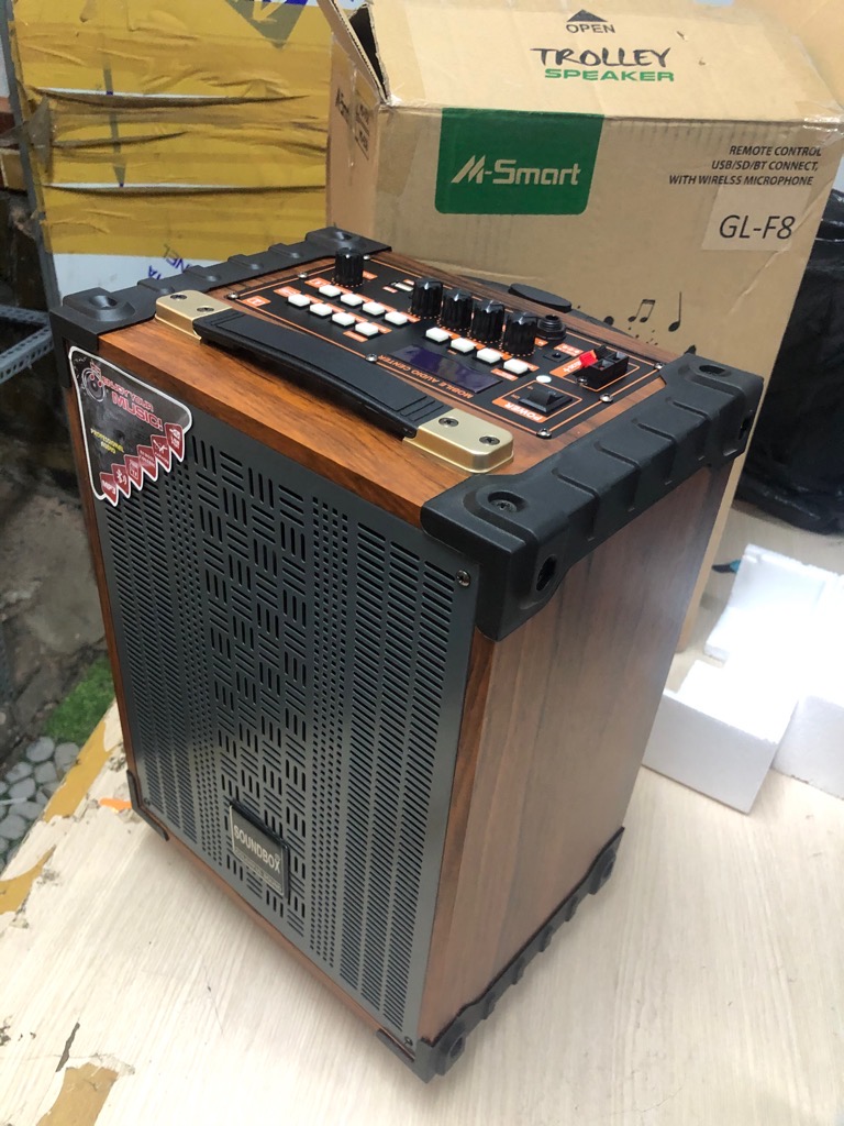 Loa kéo hát karaoke GL-F8 2 tấc 2 micro không dây [BH: 6 tháng]xc41#5l8