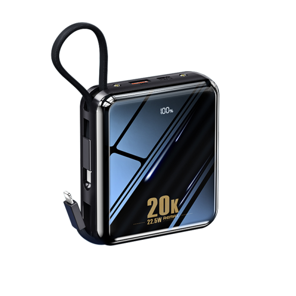 Pin sạc nhanh 22.5w REMAX RPP-51 20.000mAh PD QC3.0 sạc dự phòng kèm cáp liền pin, có đèn pin chính hãng [BH 1 năm]