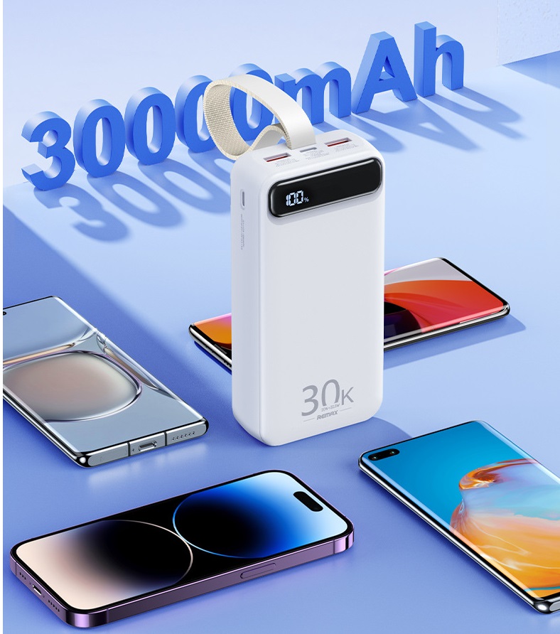 Pin sạc nhanh 22.5w Remax RPP-522 30.000mAh PD QC3.0 sạc dự phòng Chính Hãng [BH: 1 năm]