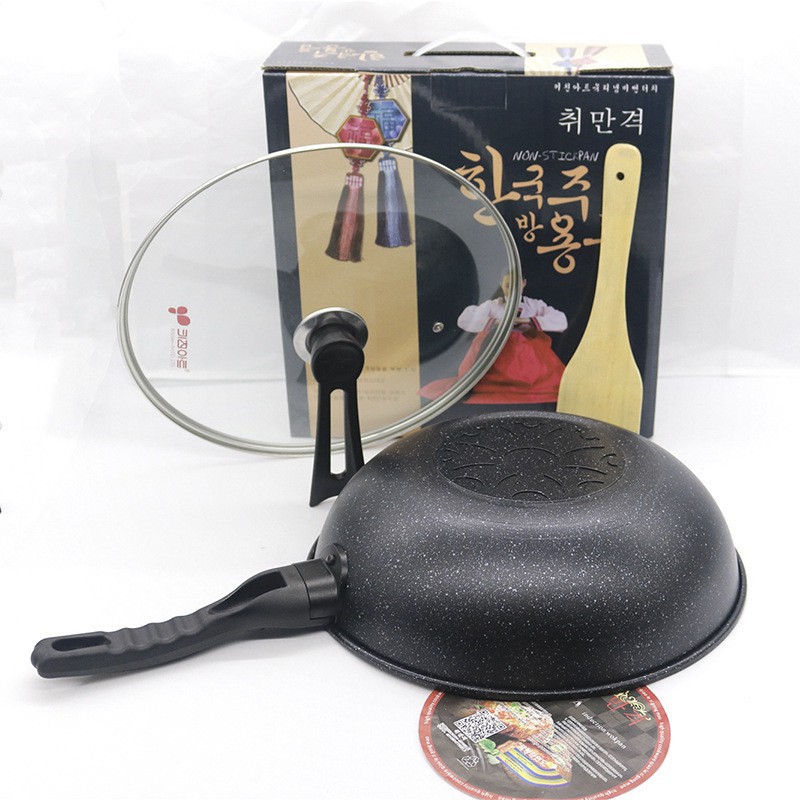 Chảo 26cm Chống Dính Hàn Quốc Tặng Kèm Sạn Xào Gỗ Cao Cấp ***Ko Có Nắp Đậy***