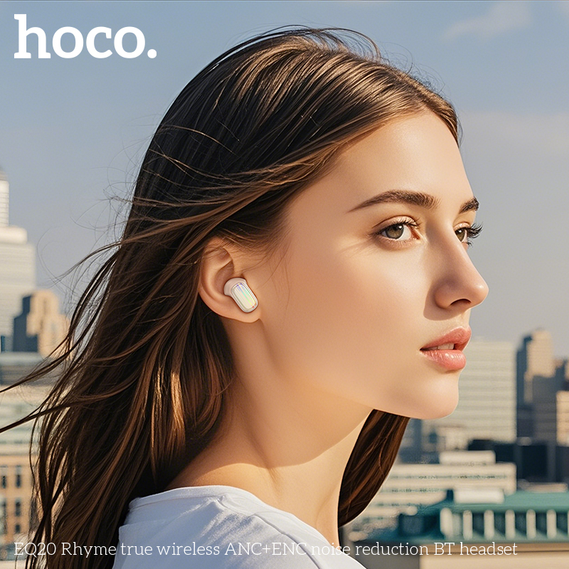 Tai nghe bluetooth giảm tiếng ồn HOCO EQ20 True Wireless V5.4 40mAh/400mAh ANC+ENC kiểu dáng airpods chính hãng [BH 1 NĂM]