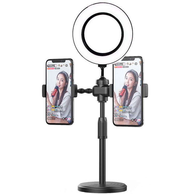 Đèn led Livestream 16cm M16 loại 1 size lớn siêu sáng 3 in 1 chữ T (2 giá đỡ kẹp điện thoại) giống mẫu DK099 / H399 [BH 1 tuần] QT2
